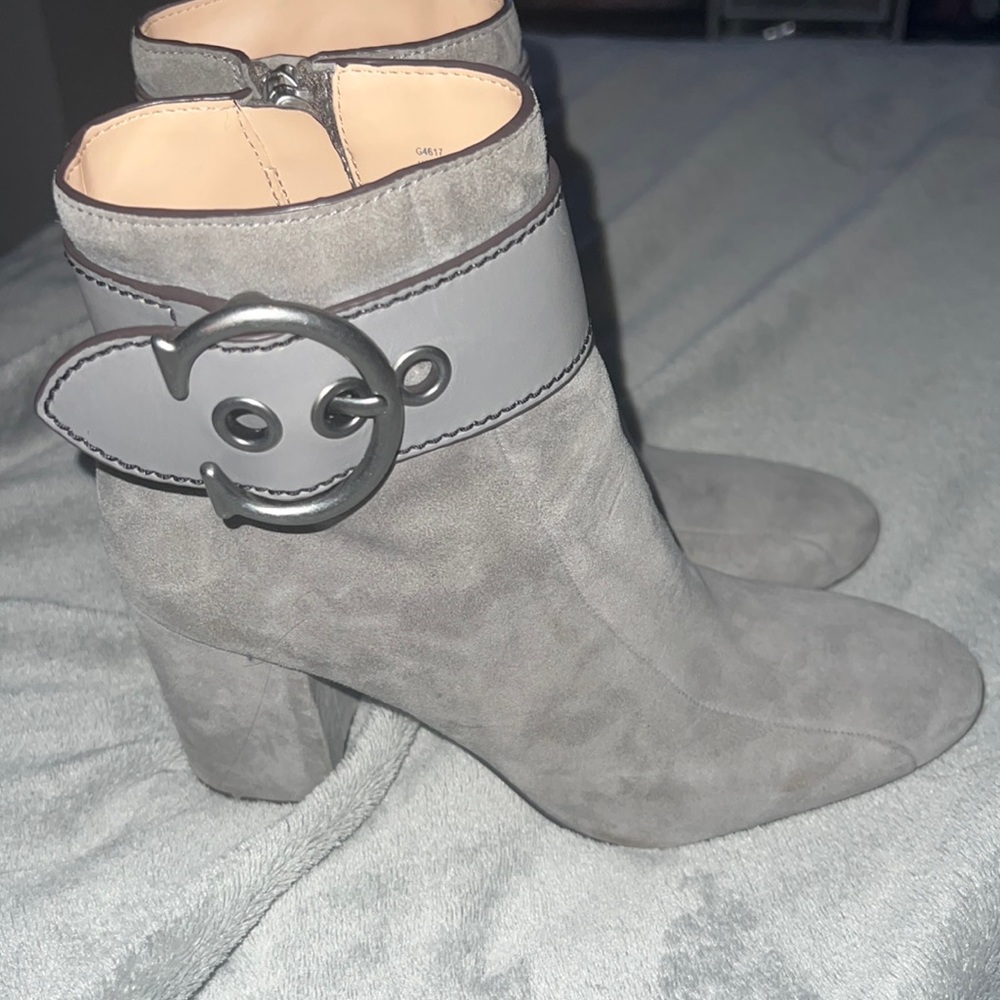 COACH heather grey booties
